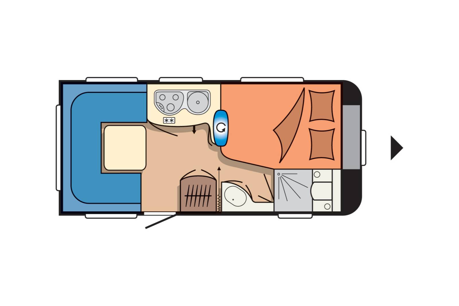 Achat Caravane Occasion 4 couchages, lit à la française, Hobby 460 UFe Excellent, à Roques Proche de Toulouse (31)