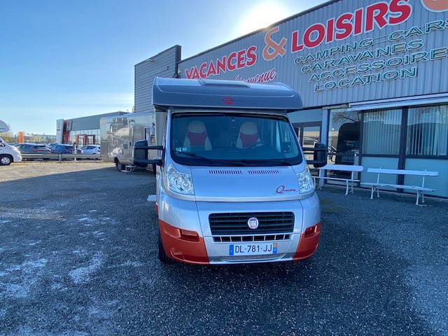 Vend Camping-car profilé d’occasion allemand, lit à la française, lit de pavillon, moins de 7 mètres, Bürstner Quadro IT 664, à Roques, proche de Toulouse 31