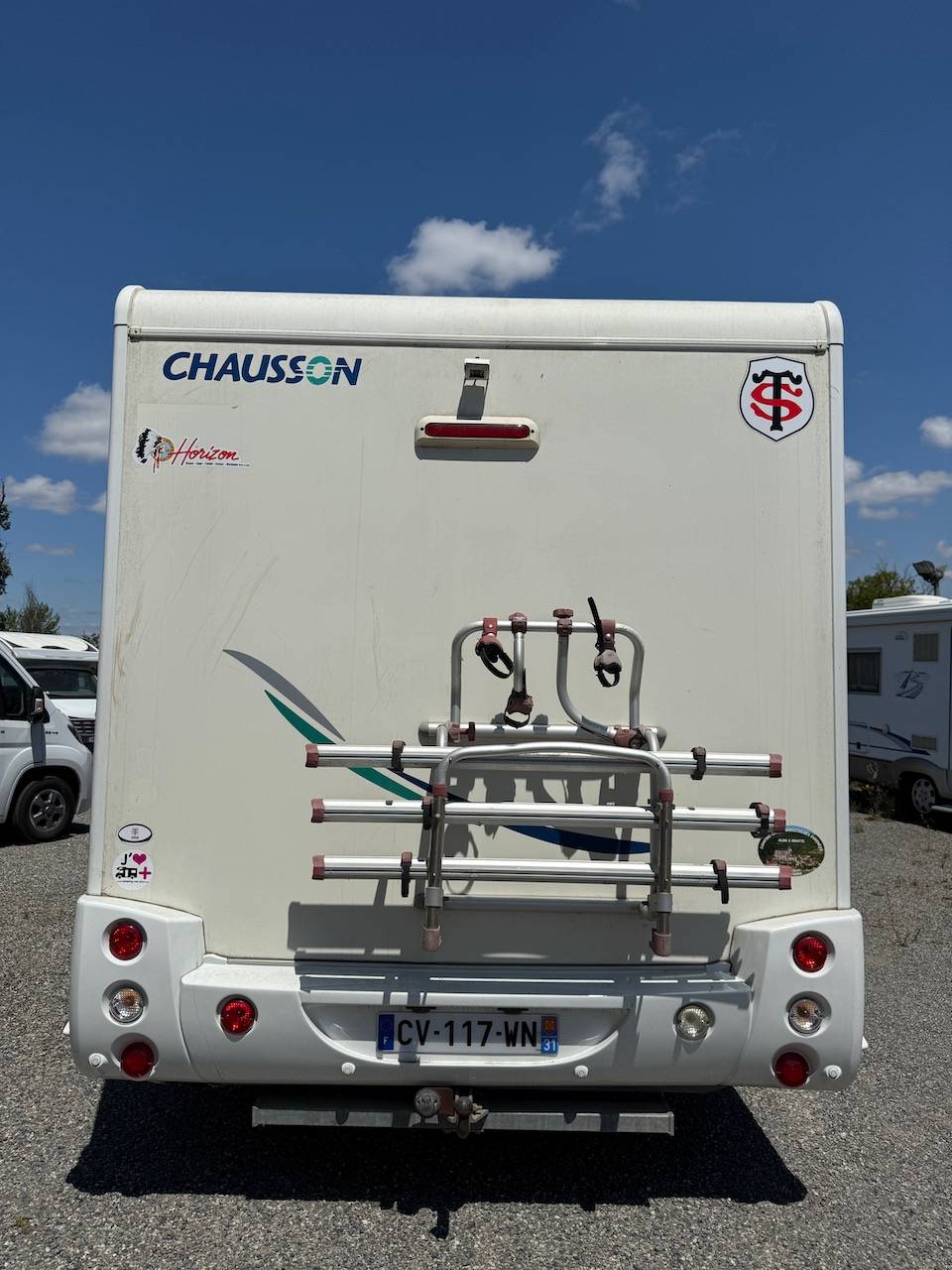 Vente Camping-car profilé occasion, lit central, lit de pavillon, 4 places cartes grise; Chausson Flash 49 EB, à Roques proche de Toulouse (31)