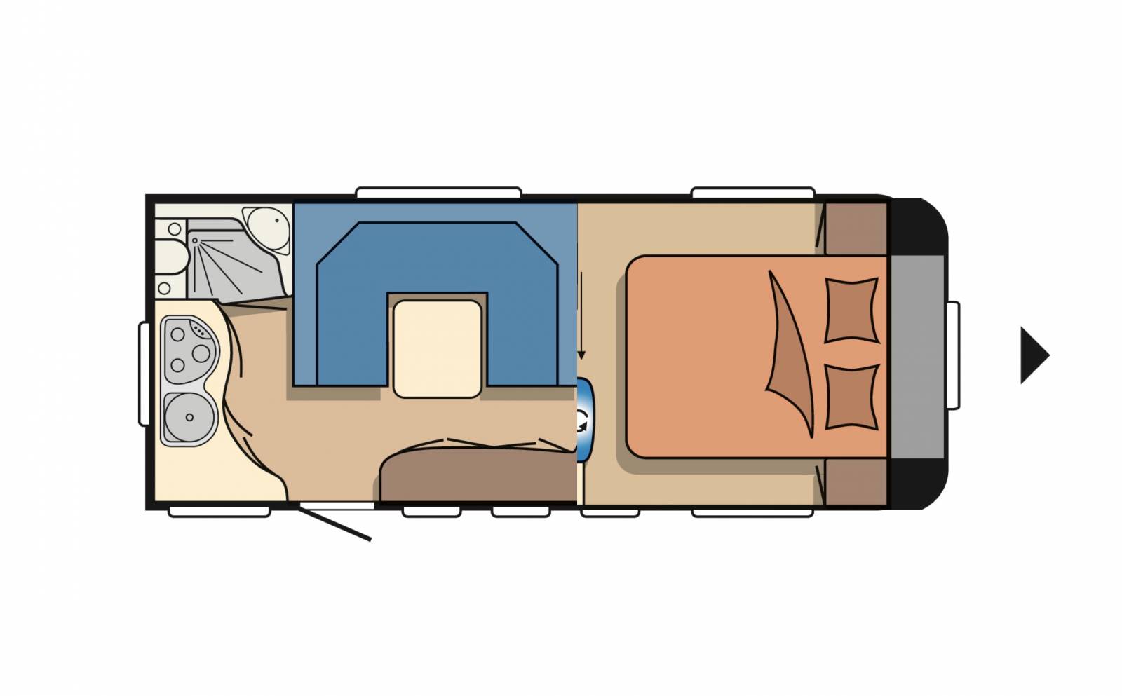 Vend Caravane occasion lit central La Mancelle 490 CB à Roques proche de Toulouse (31)