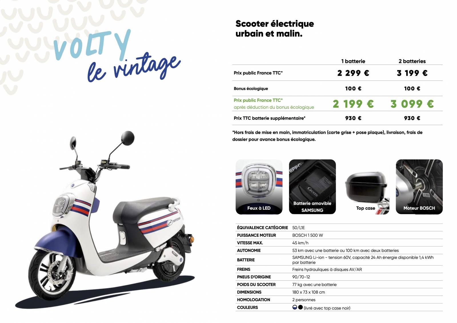 Des Scooters électriques NIPPONIA chez Vacances et Loisirs, à Roques, proche de Toulouse (31)