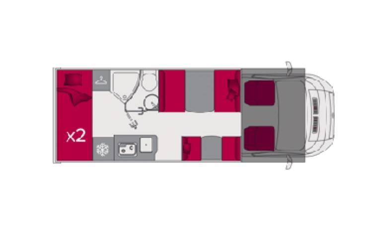 Achat Camping-car capucine occasion 6 places, presque neuf, double dînette, Pilote C 700 essentiel, à Roques proche de Toulouse (31)