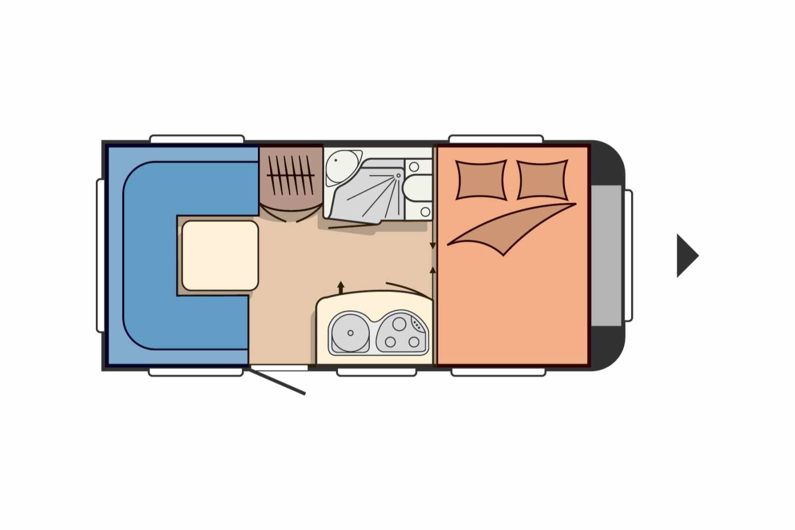 Achat Caravane occasion, lit transversal, salon en U, Hobby 450 UF Excellent, à Roques, proche de Toulouse (31)