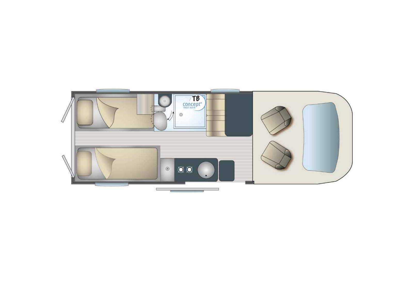 Achat Fourgon aménagé d'occasion boîte auto, lits jumeaux, Font Vendôme DUO VAN séjour à Roques près Toulouse (31)