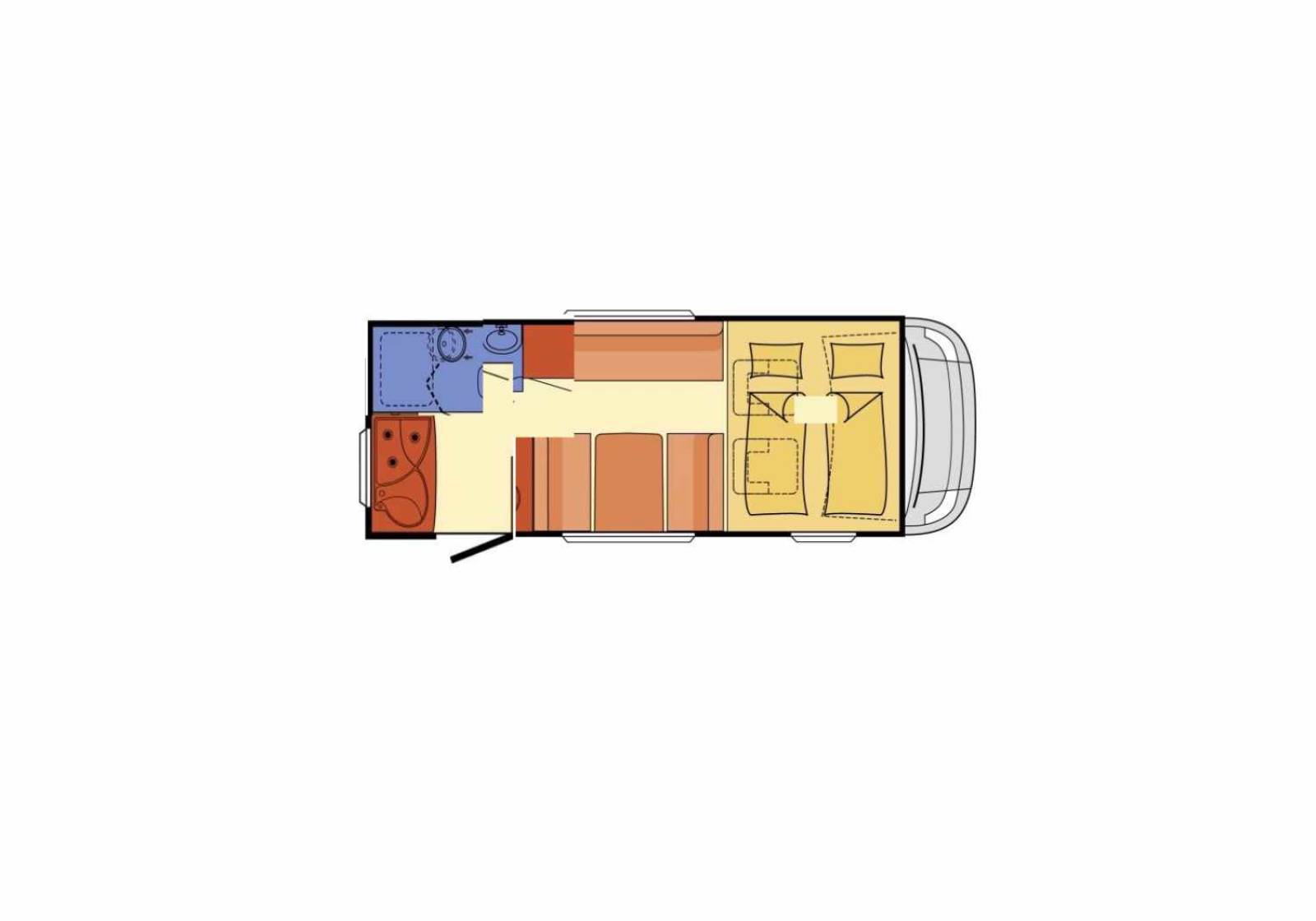 Camping-car capucine occasion, 6 places, 5 couchages, moins de 6 m, Hymer Swing à Roques proche de Toulouse (31)