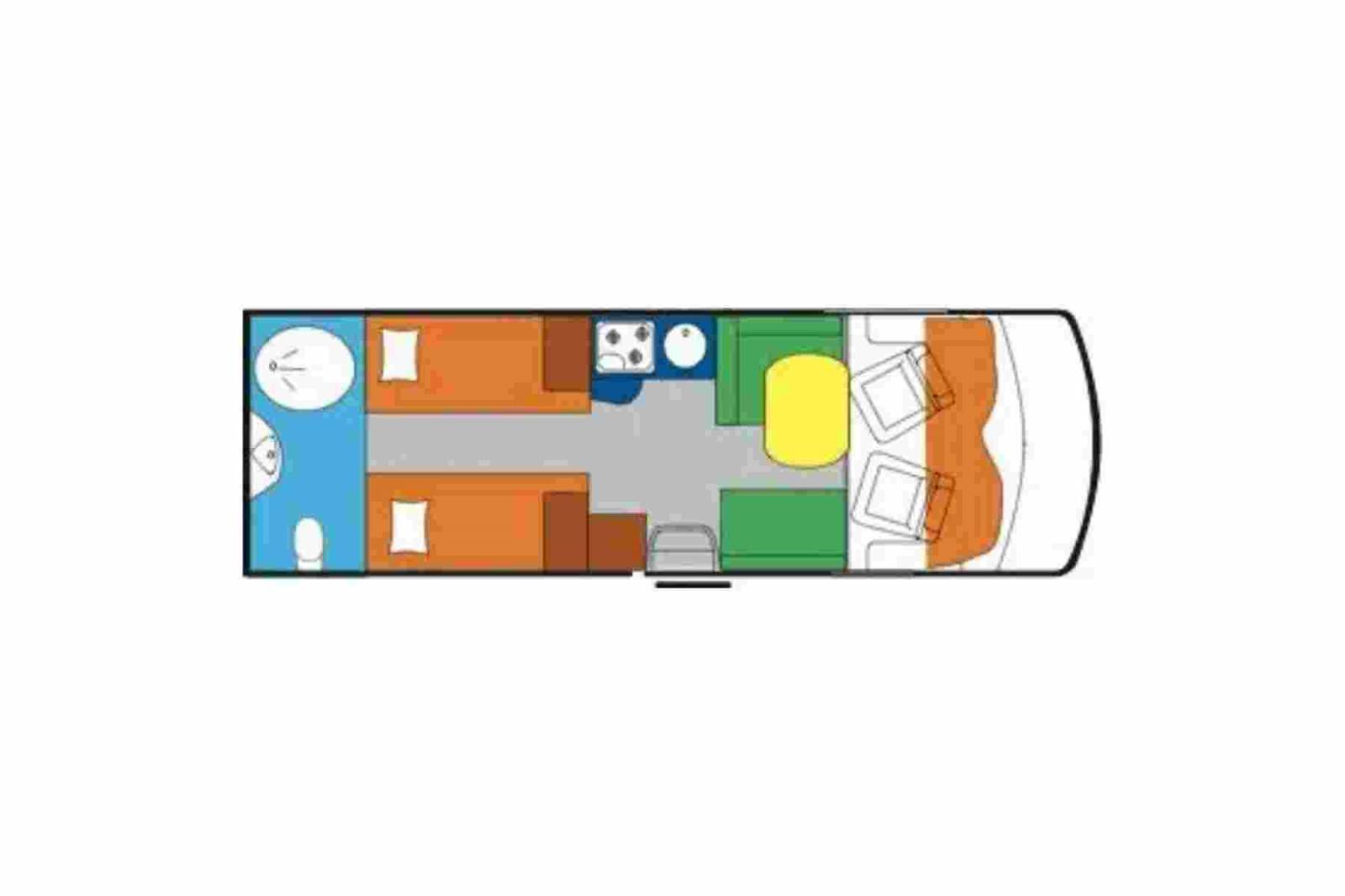 Achat Camping-car intégral d’occasion, lits jumeaux, 4 couchages, Pilote Référence G 741 LJR, à Roques proche de Toulouse (31)