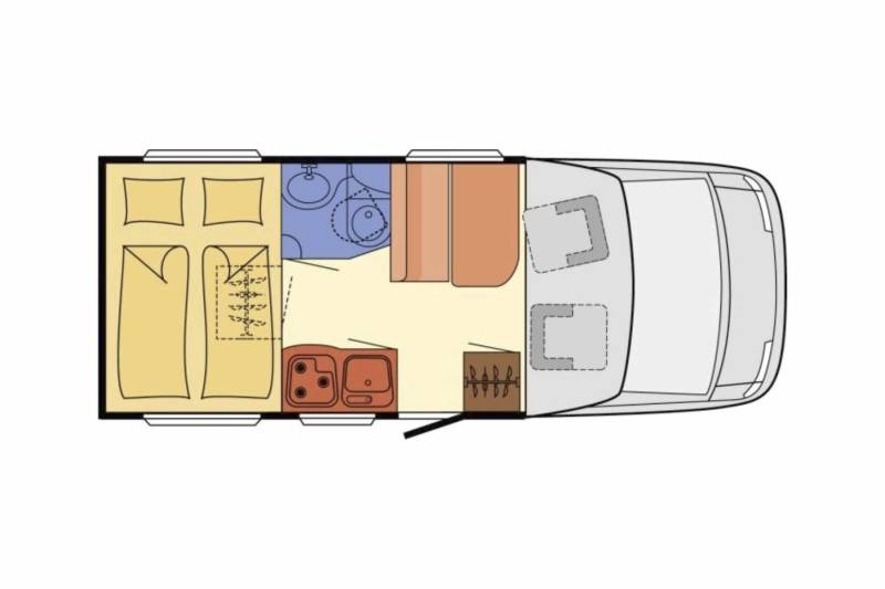 Achat Camping-car Profilé Occasion, lit sur soute, pour deux, moins de 7 m, la taille d'un fourgon, petit prix, Hymer Van 522, chez Vacances et loisirs, spécialiste du camping-car d'occasion à Roques, proche de Toulouse (31)