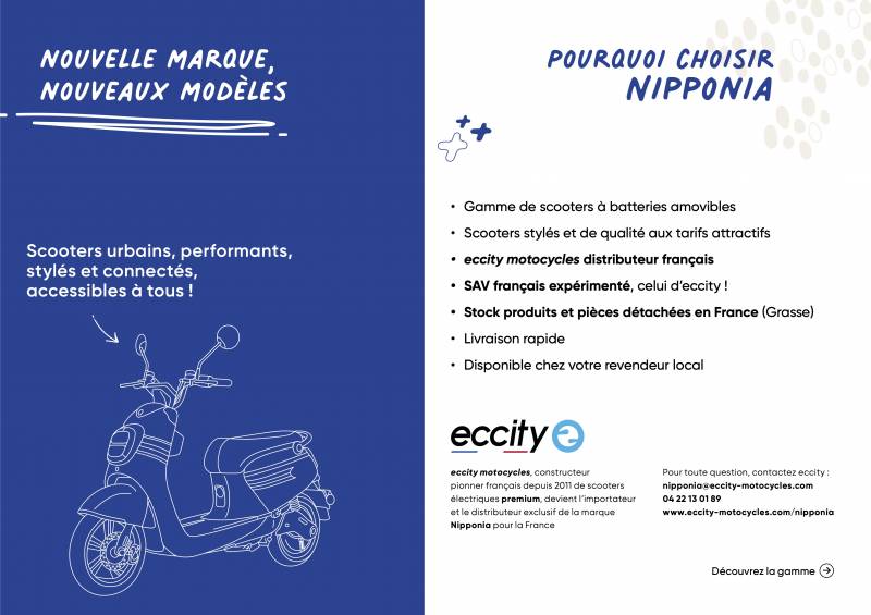 Vend Scooters électriques Nipponia, 50 et 125 cm3, Roques proche Toulouse (31)