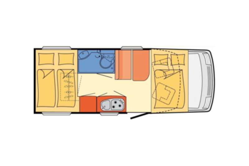 Camping-car intégral occasion compact, lit sur soute, moins de 7 m, Dethleffs Globebus I15, à Roques proche de Toulouse (31)