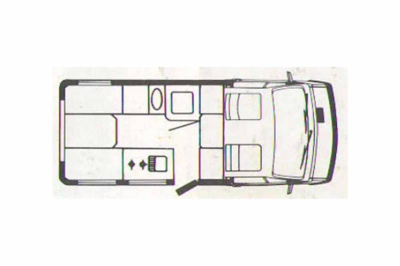 Achat Camping-car profilé occasion, salon arrière en U, moins de 6 m, 4 places, petit prix, Eriba car 580, à Roques proche de Toulouse (31)