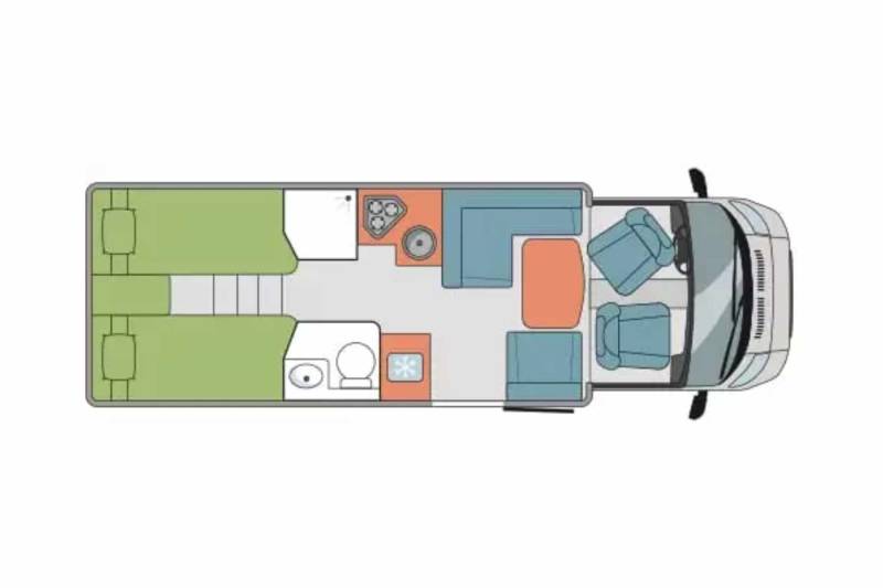 Achat Camping-car profilé occasion, lits jumeaux, lit de pavillon, 5 places carte grise et couchages, Roller team Kronos 284 TL, à Roques proche de Toulouse (31)