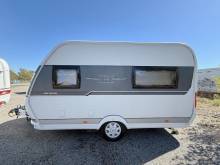 Une petite caravane d'occasion récente, en parfait état, 4 places, une Hobby 390 SF Ontour, à Roques proche de Toulouse (31)