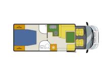 Achat Camping-car profilé d'occasion, lit central, lit de pavillon, 5 couchages, Benimar Tessoro 495, à Roques proche de Toulouse (31)