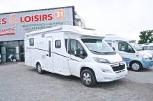 Camping-car profilé occasion, lit de milieu, récent, Dethleffs Trend T7057 DBL, à Roques proche de Toulouse (31)