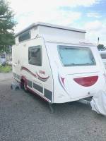 Caravane occasion surbaissée, La Mancelle LM 340 DD, grand lit permanent, à Roques, proche de Toulouse (31)