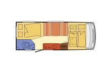 Achat Camping-car occasion capucine, 5 places, 6 couchages, lit à la française, compact, Vilamobil Athenia 332, à Roques, proche de Toulouse (31)